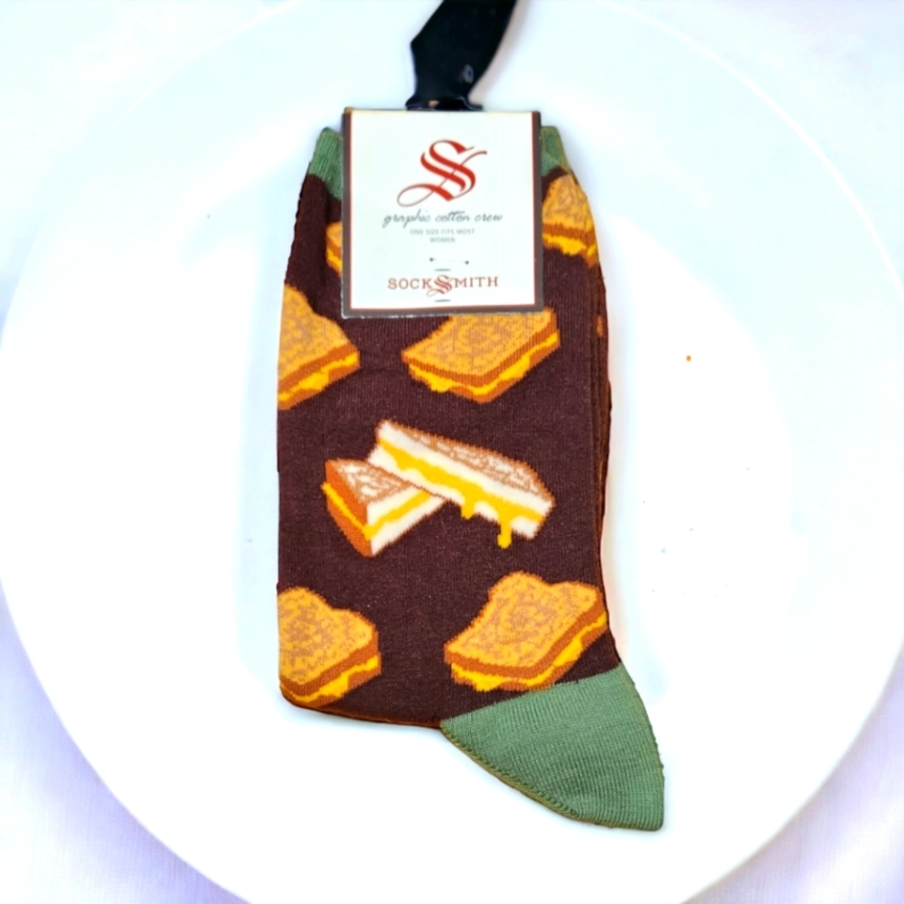 Festive Grilled Cheese Sandwich Women Kids Socks